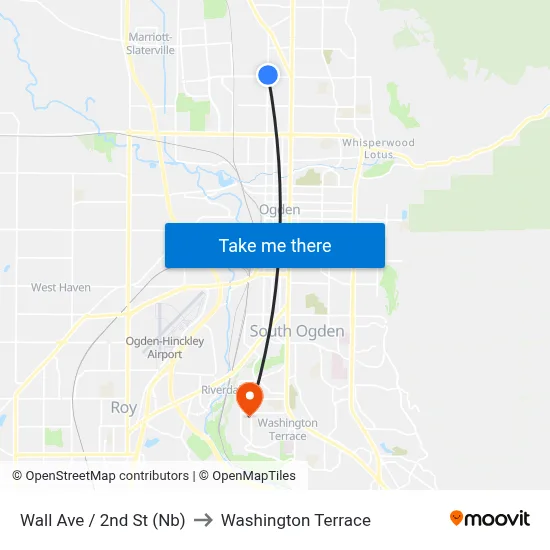 Wall Ave / 2nd St (Nb) to Washington Terrace map