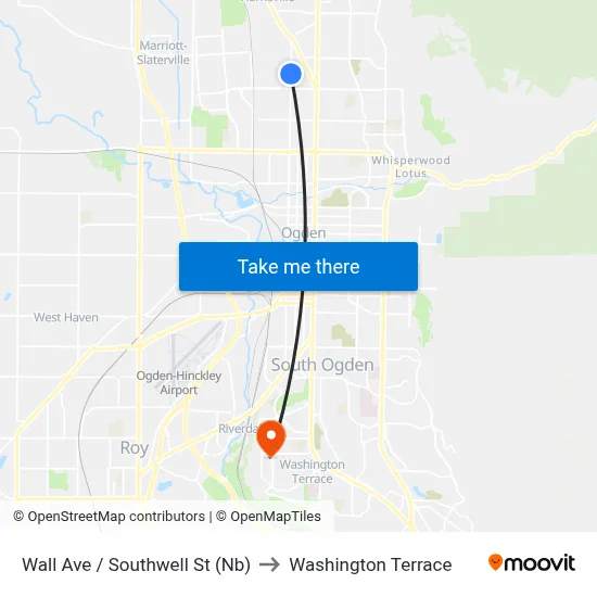 Wall Ave / Southwell St (Nb) to Washington Terrace map