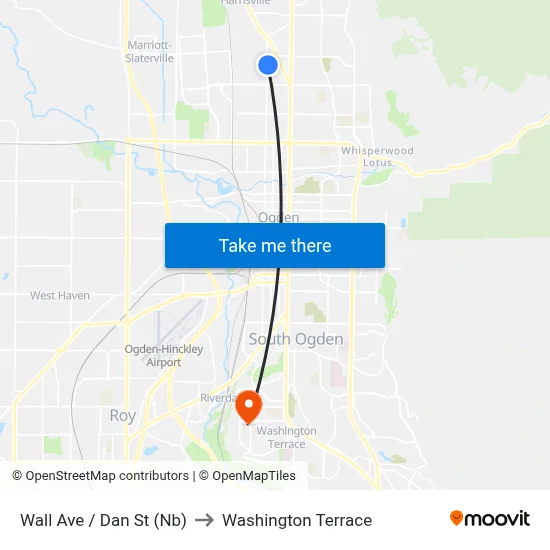 Wall Ave / Dan St (Nb) to Washington Terrace map