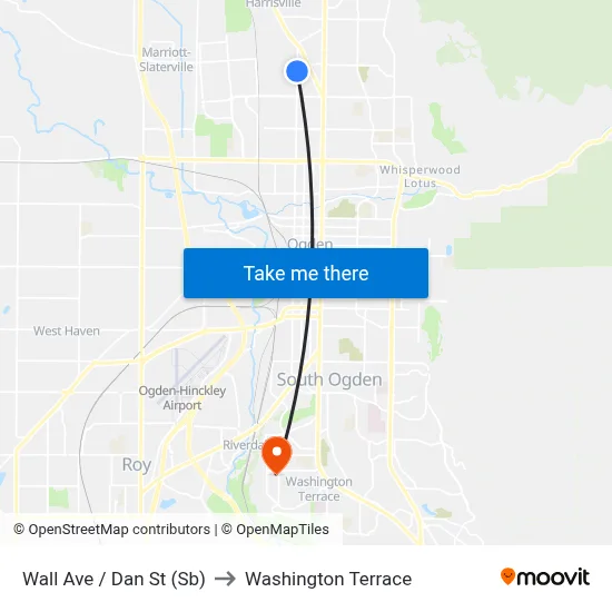 Wall Ave / Dan St (Sb) to Washington Terrace map