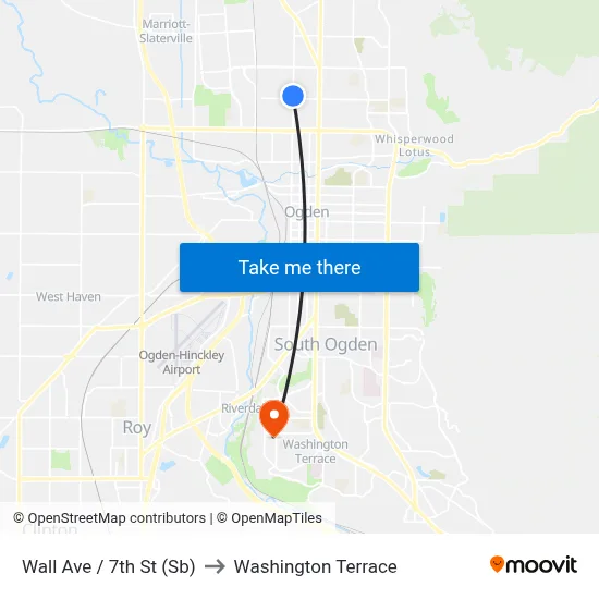 Wall Ave / 7th St (Sb) to Washington Terrace map