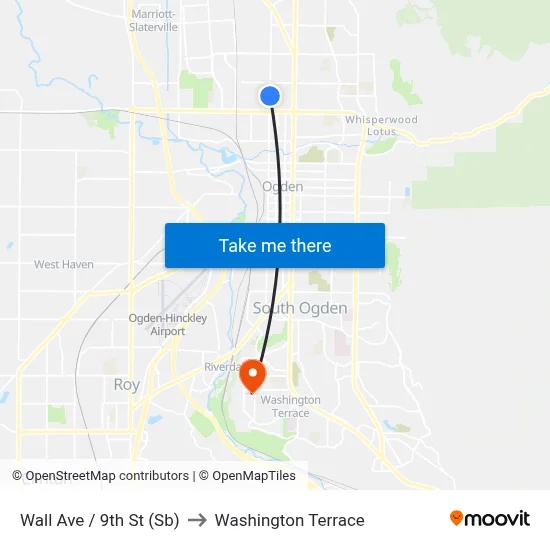 Wall Ave / 9th St (Sb) to Washington Terrace map
