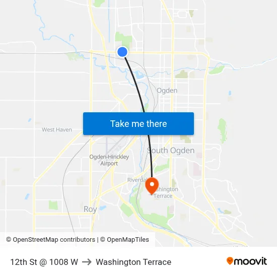 12th St @ 1008 W to Washington Terrace map