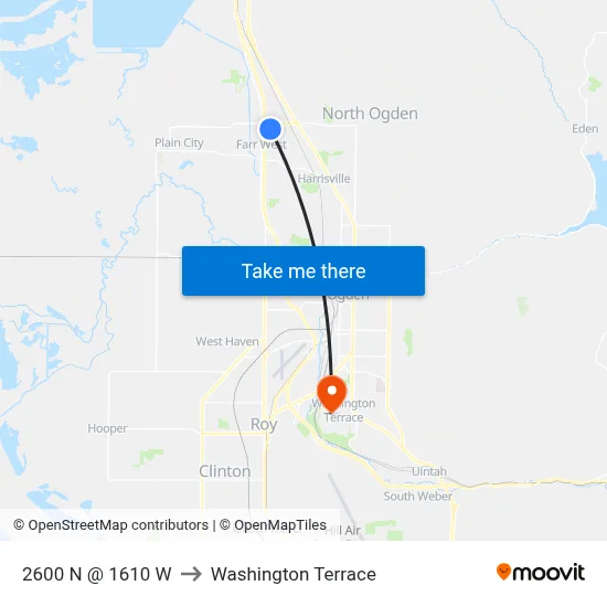 2600 N @ 1610 W to Washington Terrace map