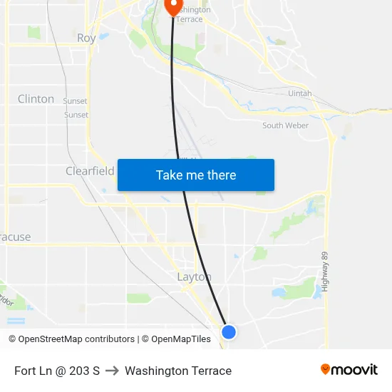 Fort Ln @ 203 S to Washington Terrace map