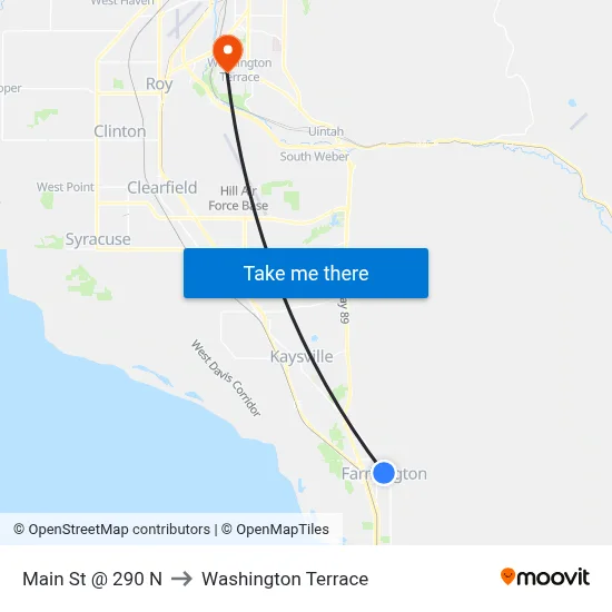 Main St @ 290 N to Washington Terrace map