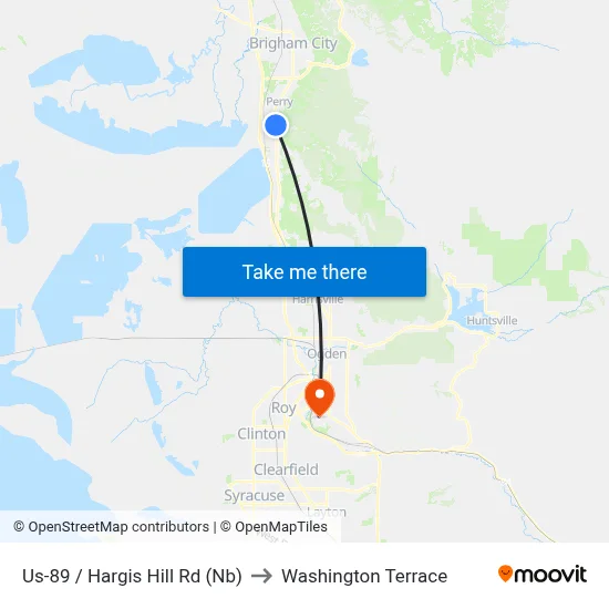 Us-89 / Hargis Hill Rd (Nb) to Washington Terrace map