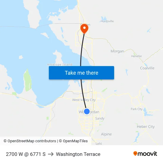 2700 W @ 6771 S to Washington Terrace map