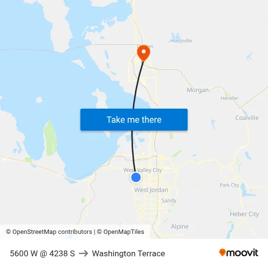 5600 W @ 4238 S to Washington Terrace map