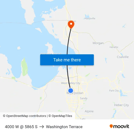 4000 W @ 5865 S to Washington Terrace map
