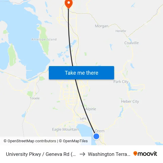 University Pkwy / Geneva Rd (Eb) to Washington Terrace map