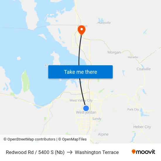 Redwood Rd / 5400 S (Nb) to Washington Terrace map