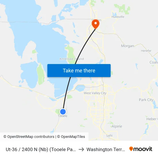 Ut-36 / 2400 N (Nb) (Tooele Park & to Washington Terrace map