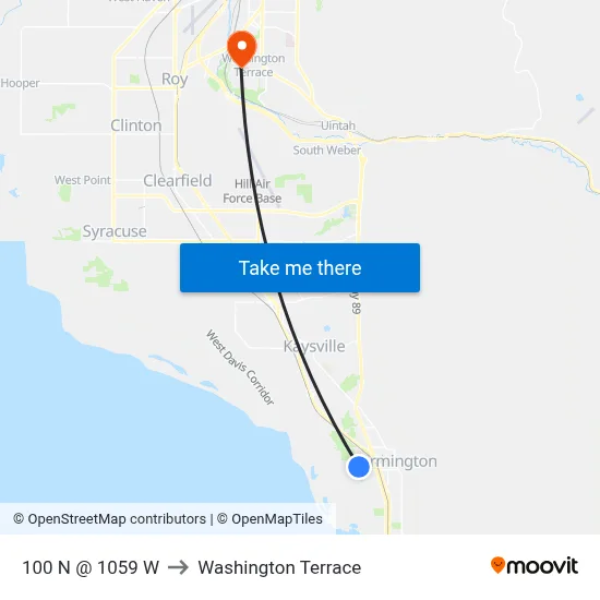 100 N @ 1059 W to Washington Terrace map