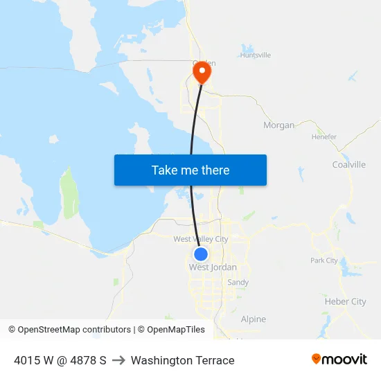 4015 W @ 4878 S to Washington Terrace map