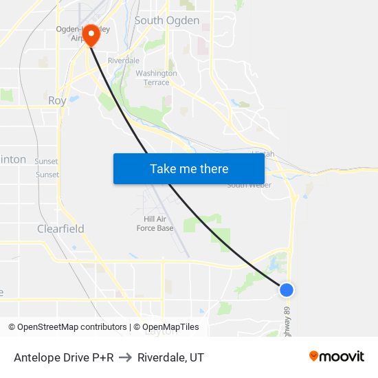 Antelope Drive P+R to Riverdale, UT map