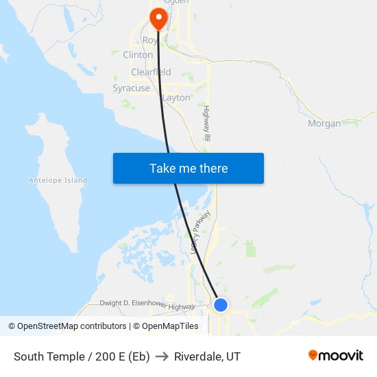 South Temple / 200 E (Eb) to Riverdale, UT map