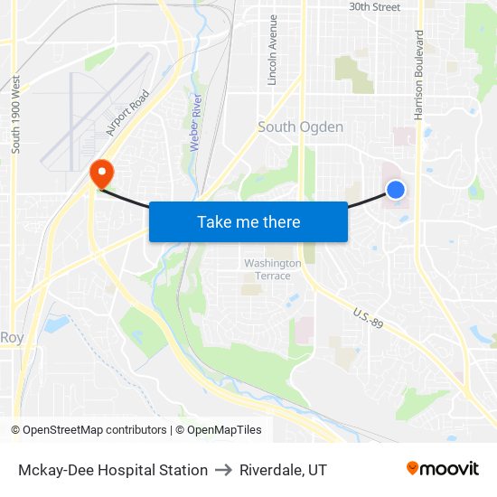 Mckay-Dee Hospital Station to Riverdale, UT map