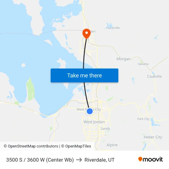 3500 S / 3600 W (Center Wb) to Riverdale, UT map