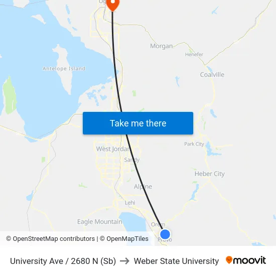 University Ave / 2680 N (Sb) to Weber State University map