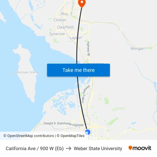 California Ave / 900 W (Eb) to Weber State University map