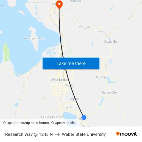 Research Way @ 1243 N to Weber State University map