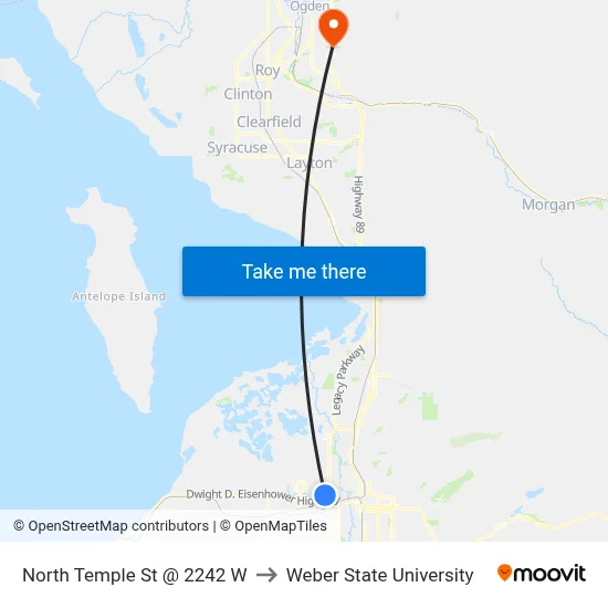 North Temple St @ 2242 W to Weber State University map