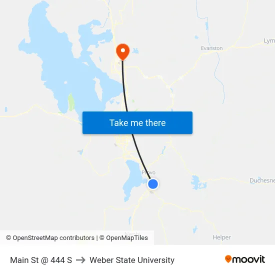 Main St @ 444 S to Weber State University map