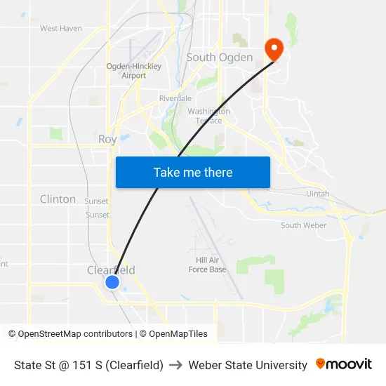 State St @ 151 S   (Clearfield) to Weber State University map