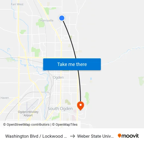 Washington Blvd / Lockwood Dr (Sb) to Weber State University map