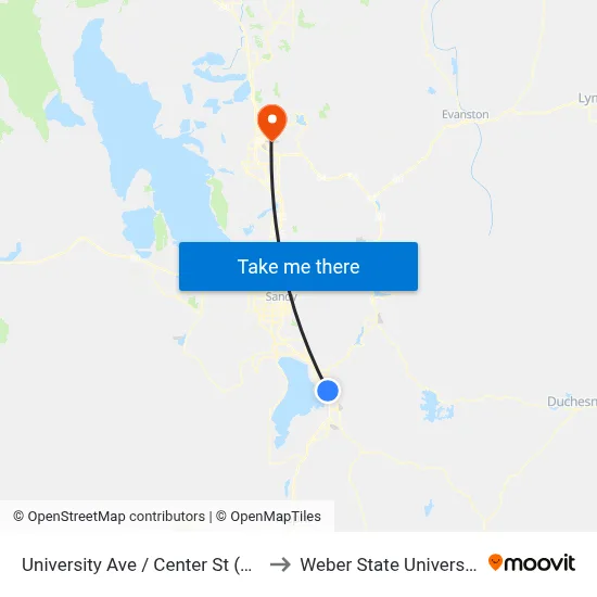 University Ave / Center St (Sb) to Weber State University map