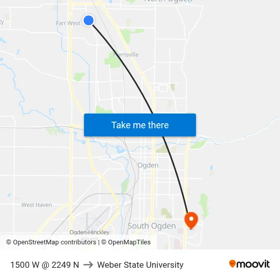 1500 W @ 2249 N to Weber State University map