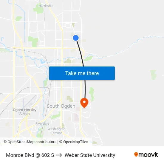Monroe Blvd @ 602 S to Weber State University map