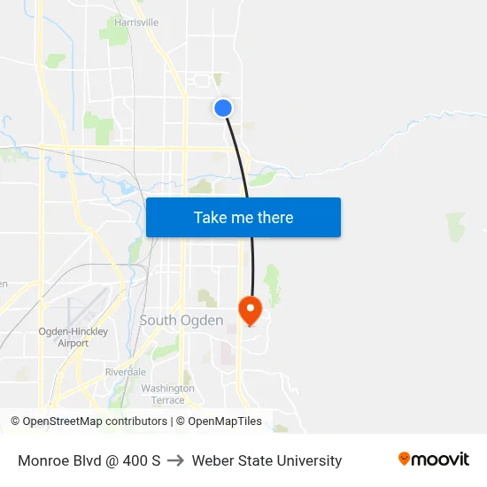 Monroe Blvd @ 400 S to Weber State University map