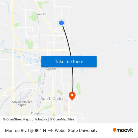 Monroe Blvd @ 801 N to Weber State University map