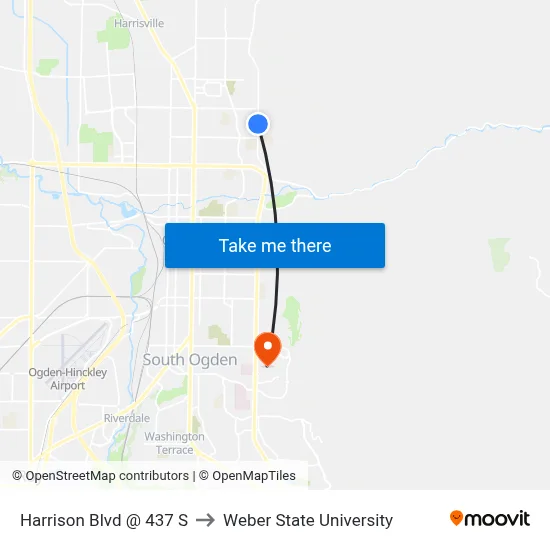 Harrison Blvd @ 437 S to Weber State University map