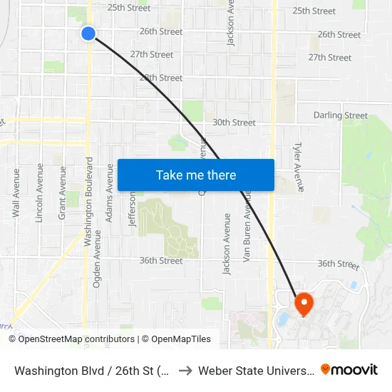 Washington Blvd / 26th St (Sb) to Weber State University map