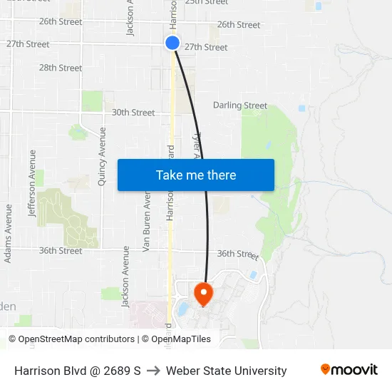 Harrison Blvd @ 2689 S to Weber State University map