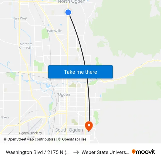 Washington Blvd / 2175 N (Sb) to Weber State University map