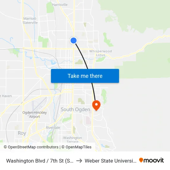 Washington Blvd / 7th St (Sb) to Weber State University map