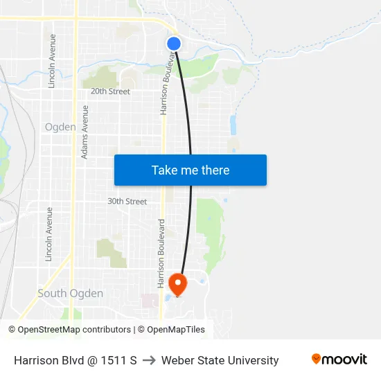Harrison Blvd @ 1511 S to Weber State University map