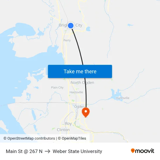 Main St @ 267 N to Weber State University map