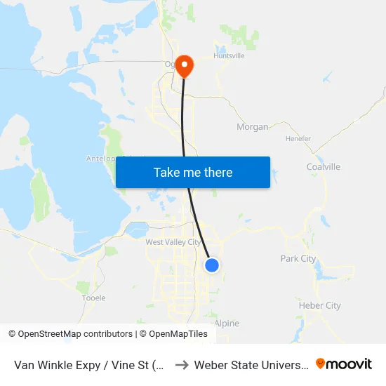 Van Winkle Expy / Vine St (Sb) to Weber State University map
