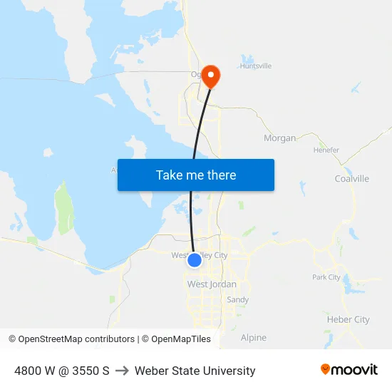 4800 W @ 3550 S to Weber State University map