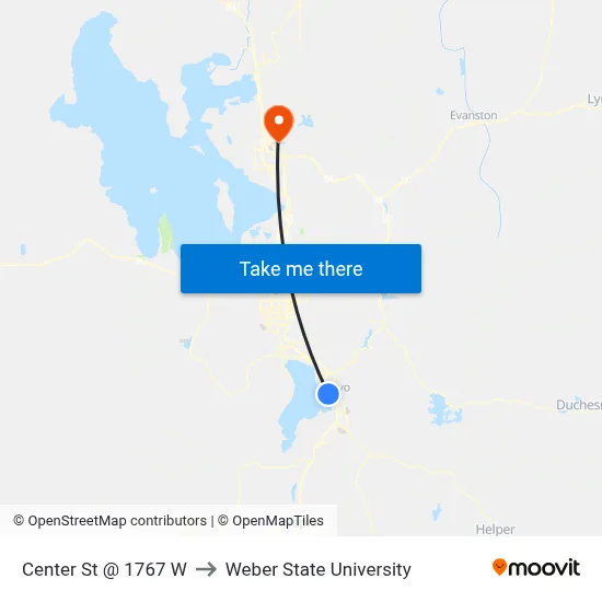 Center St @ 1767 W to Weber State University map