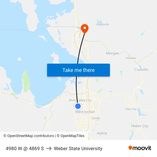 4980 W @ 4869 S to Weber State University map