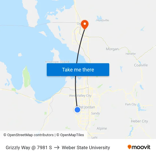 Grizzly Way @ 7981 S to Weber State University map