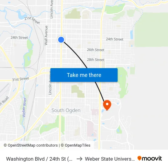 Washington Blvd / 24th St (Sb) to Weber State University map