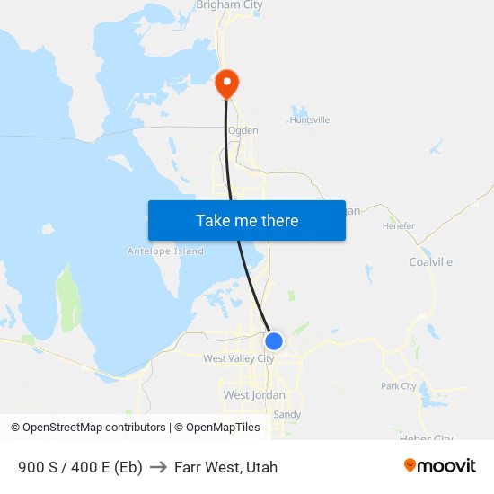 900 S / 400 E (Eb) to Farr West, Utah map