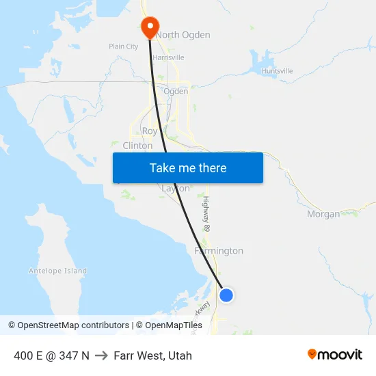 400 E @ 347 N to Farr West, Utah map